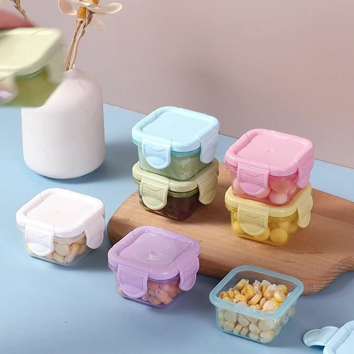 Mini Potes para Congelar Papinha c/ Tampa Hermética Porta Leita em pó Frutas para Bebe adultos Kit c/2/4/8/16