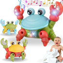 Brinquedo Caranguejo Fujão Musical Som Luz E Movimento Infantil Para Bebês