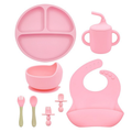 Kit Alimentação Bebê Silicone 8 Peças com Ventosa Solari Baby