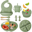 Kit Alimentação Bebê Silicone 8 Peças com Ventosa Solari Baby