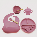 Kit Alimentação Bebê Silicone 8 Peças com Ventosa Solari Baby