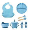 Kit Alimentação Bebê Silicone 8 Peças com Ventosa Solari Baby