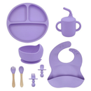 Kit Alimentação Bebê Silicone 8 Peças com Ventosa Solari Baby